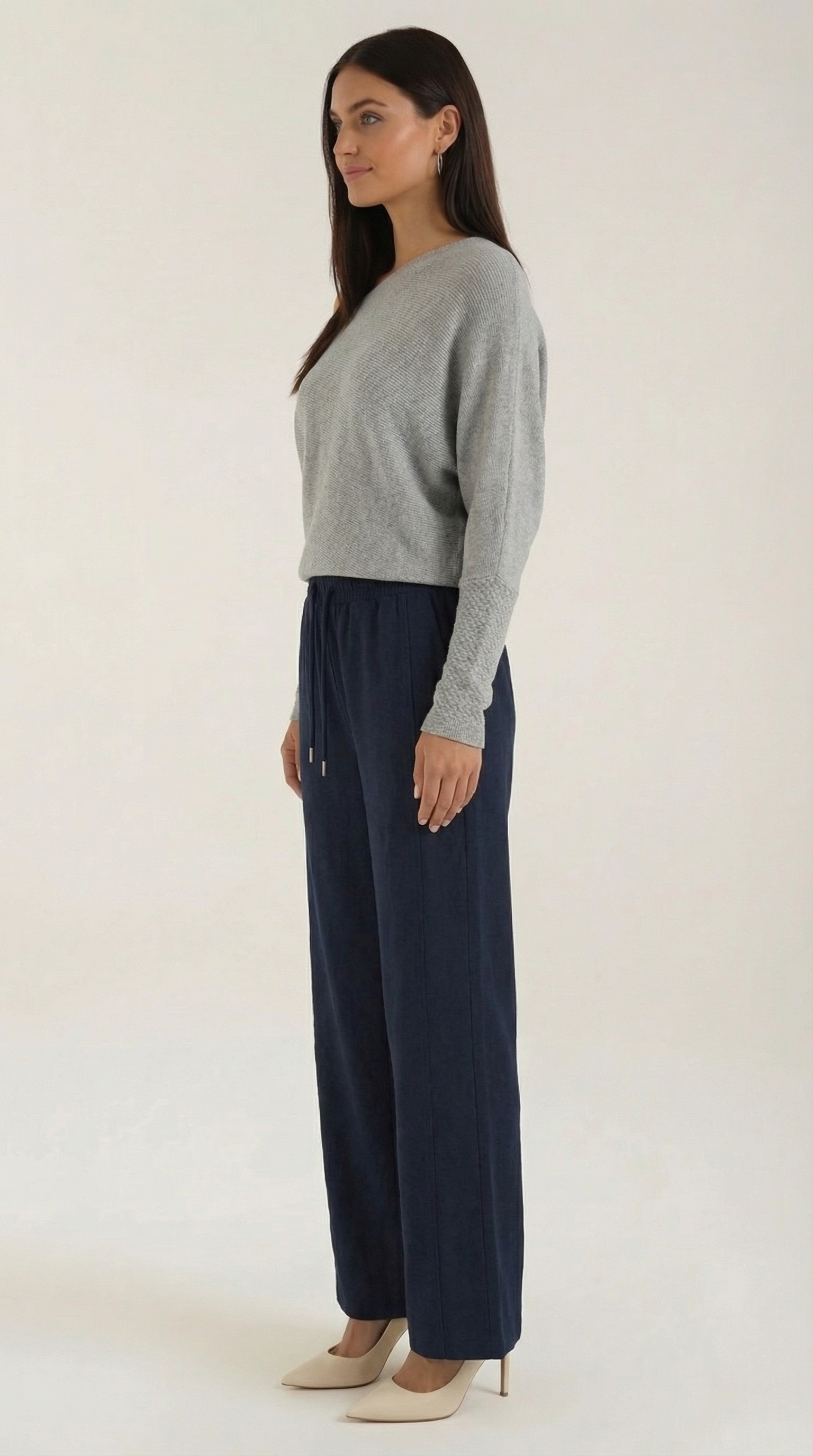Aurazio Pantaloni Larghi con Coulisse per Donna