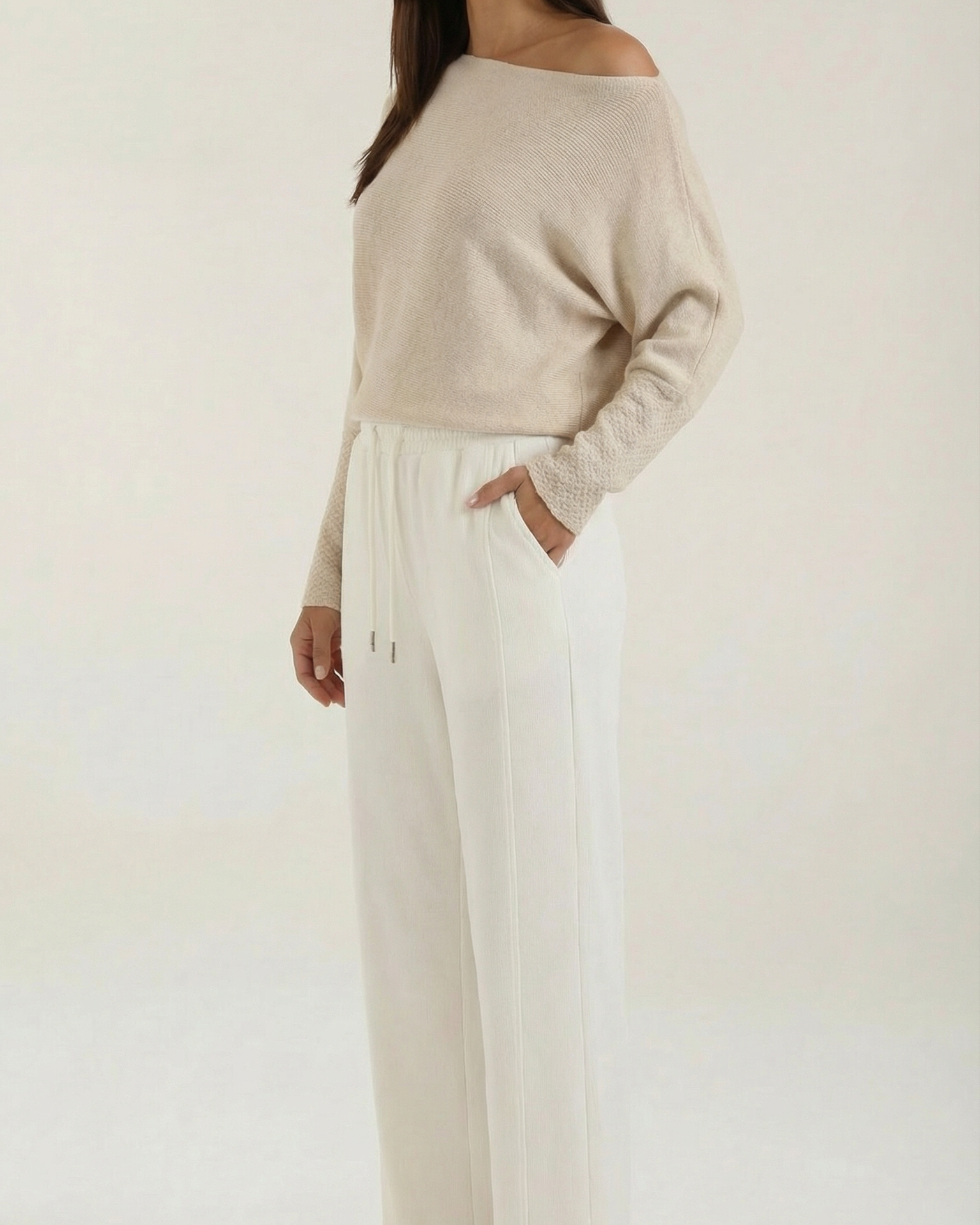 Pantaloni Donna Larghi con Coulisse Fluidi Wide Leg