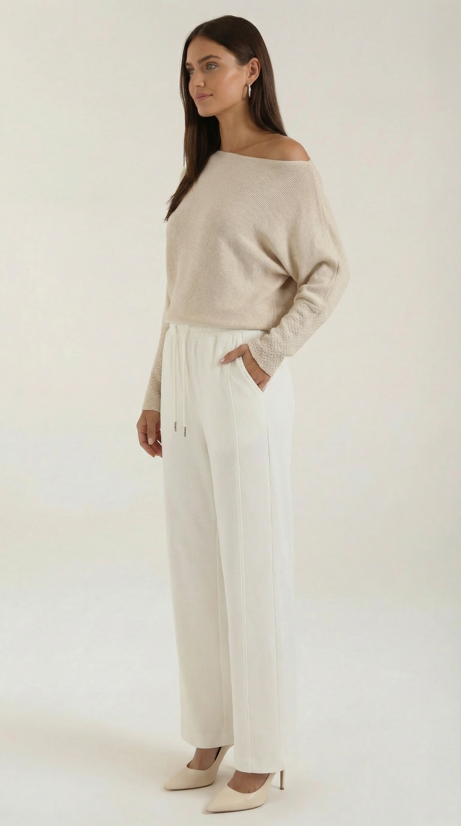 Aurazio Pantaloni Larghi con Coulisse per Donna