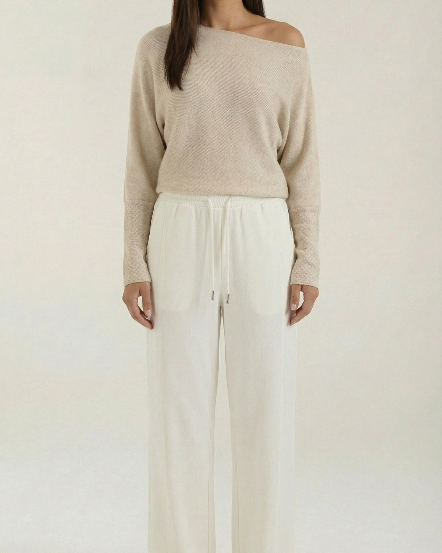 Pantaloni Donna Larghi con Coulisse Fluidi Wide Leg