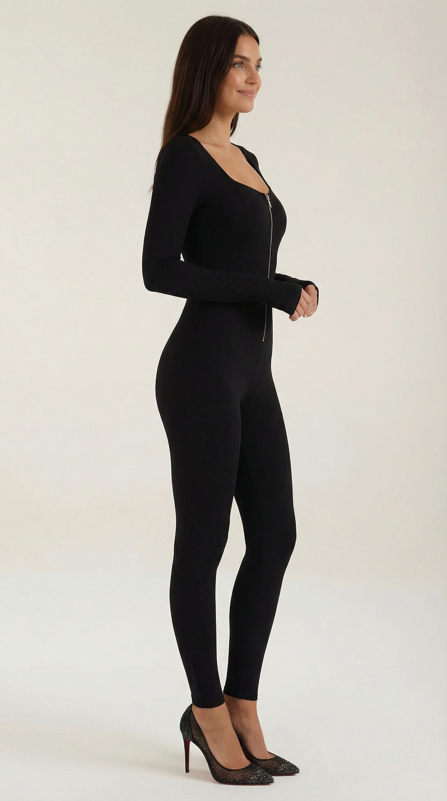Aurazio Body con Zip Frontale per Donna