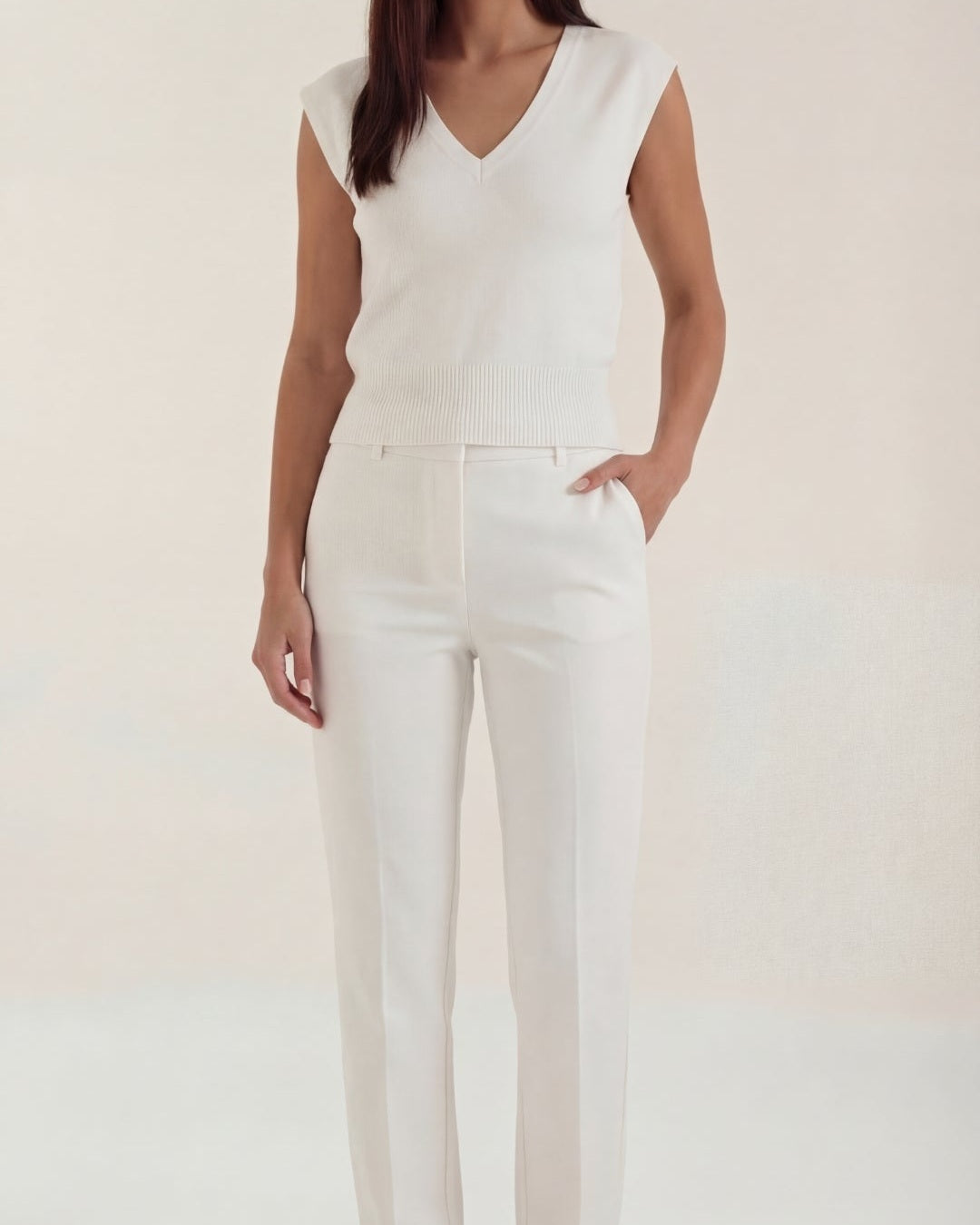 Aurazio Maglia a Costine con Scollo a V da Donna