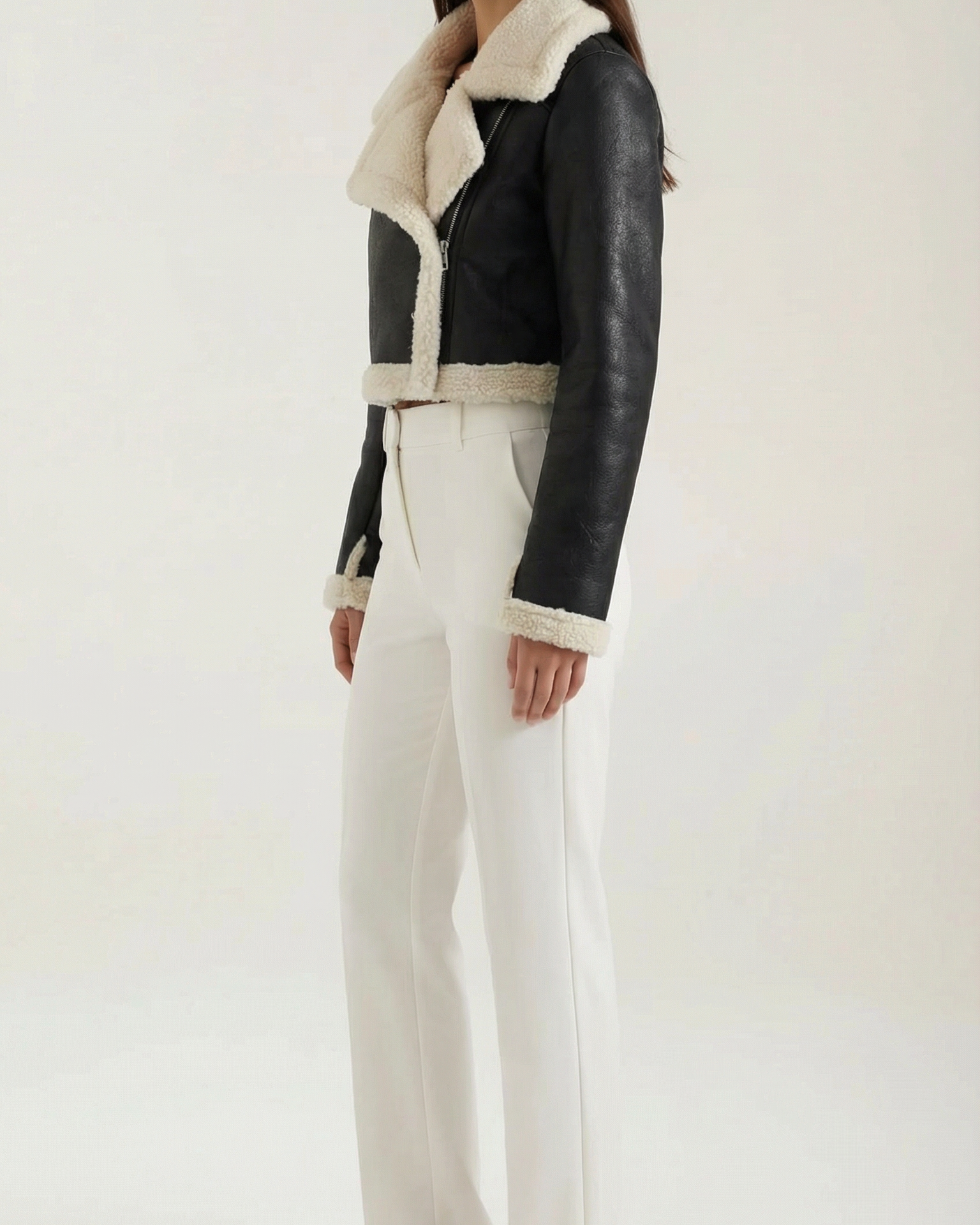 Giacca Donna in Pile Corta Morbida Calda Cropped