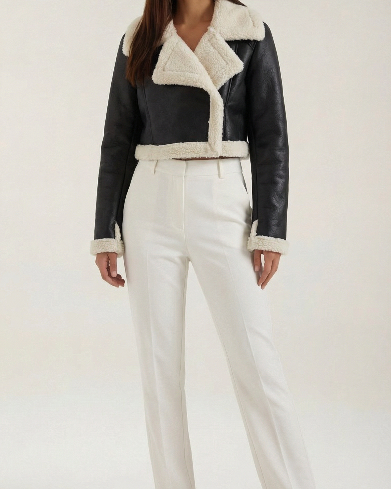 Giacca Donna in Pile Corta Morbida Calda Cropped
