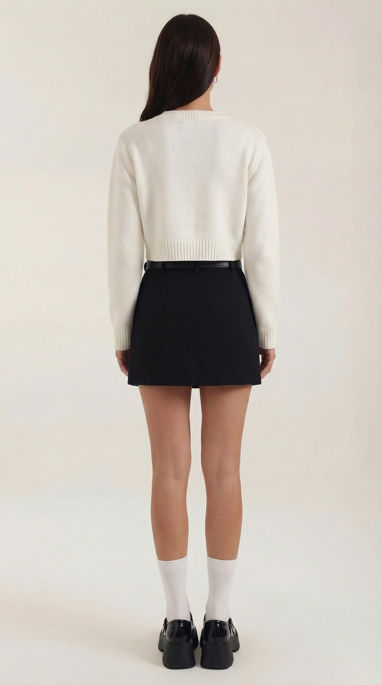 Minigonna Donna Vita Alta con Cintura e Shorts Interni