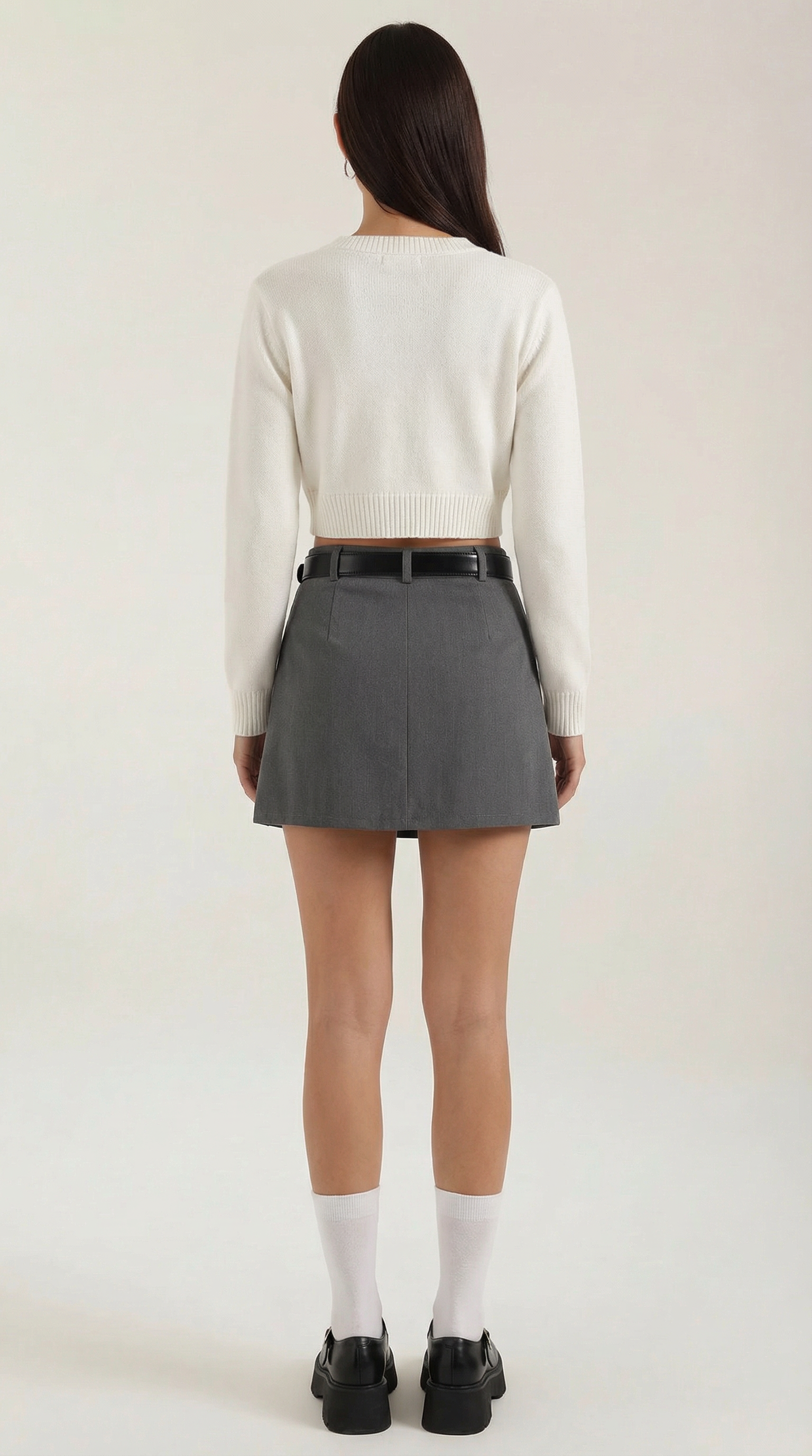 Minigonna Donna Vita Alta con Cintura e Shorts Interni