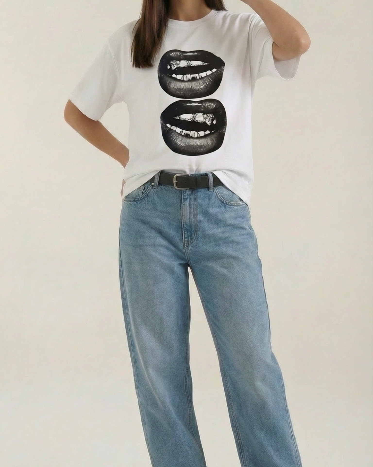 Aurazio Maglietta Oversize Grafica da Donna