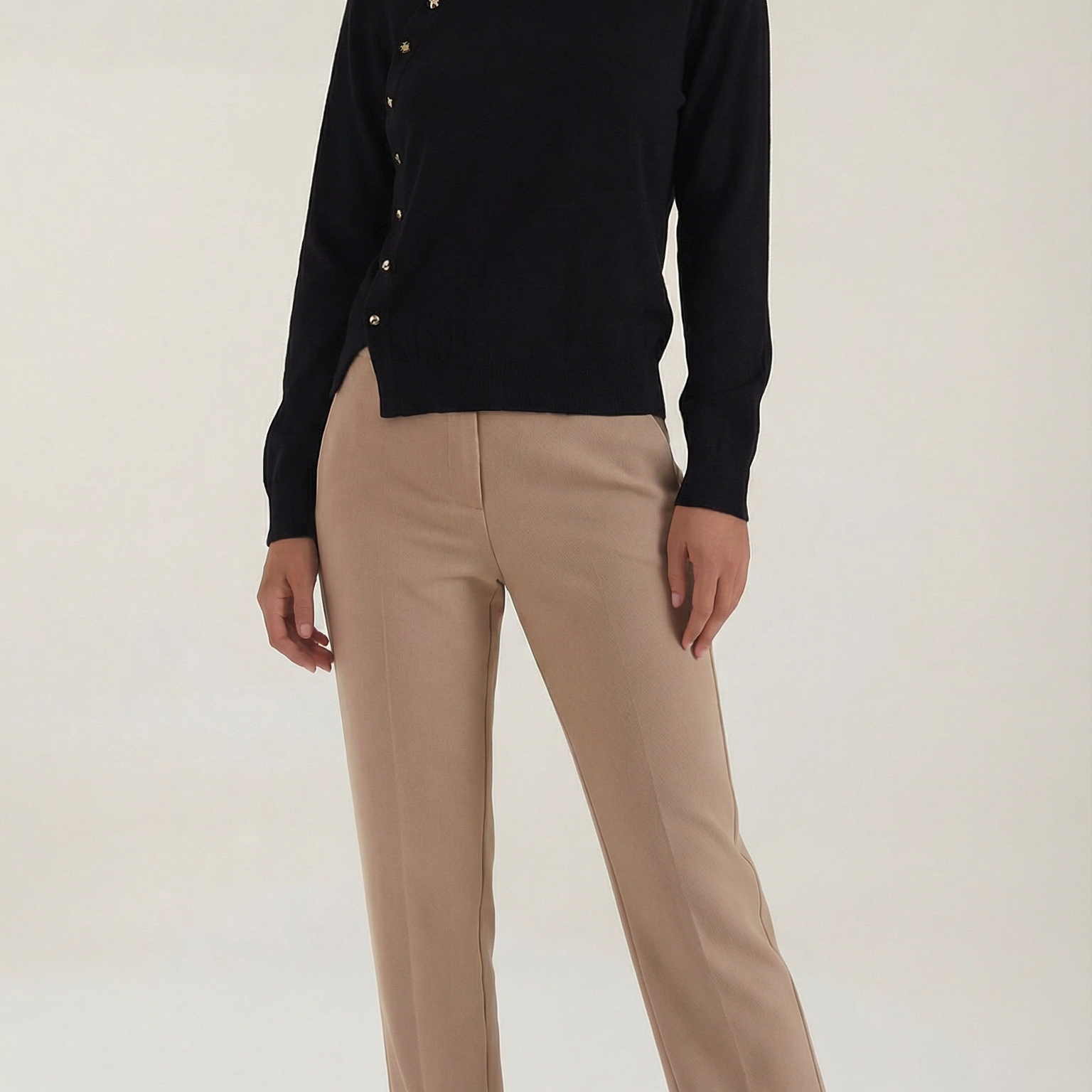 Aurazio Maglia Asimmetrica con Bottoni da Donna