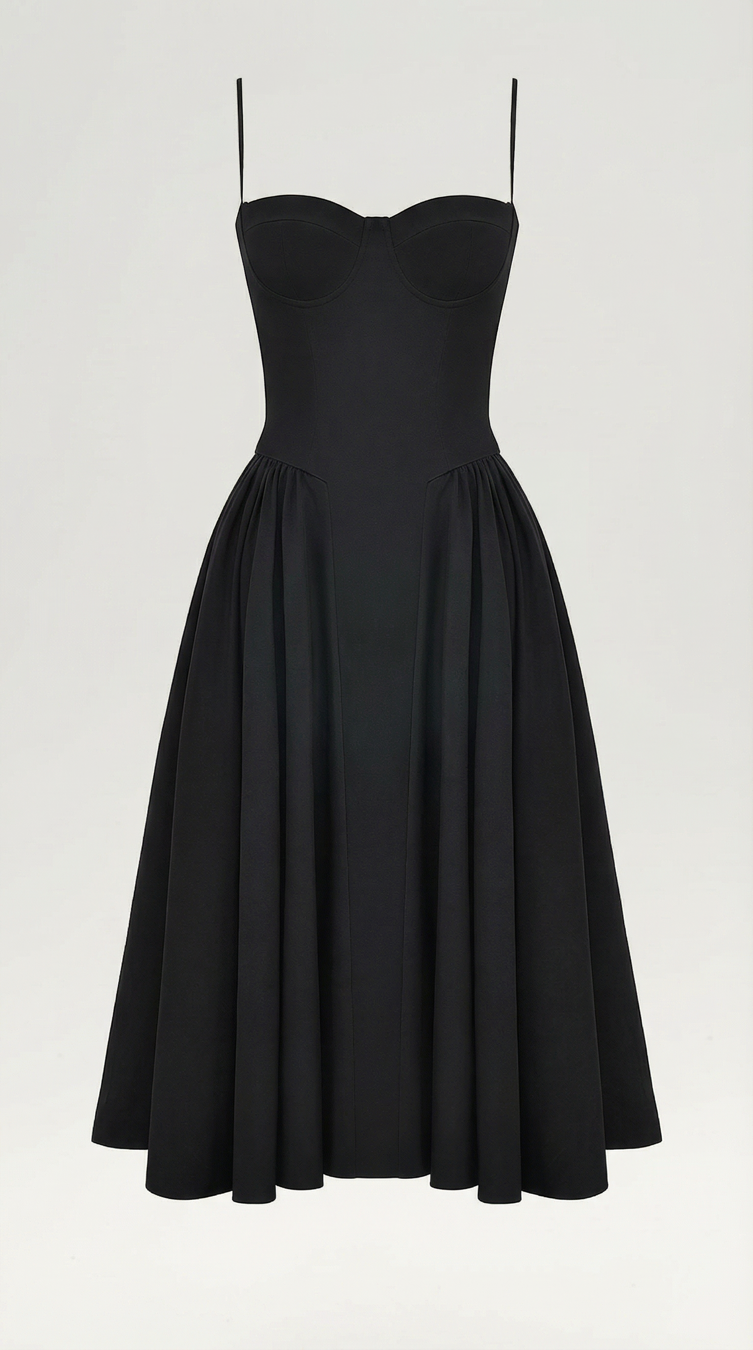Abito Midi Donna con Corsetto Scollo a Cuore Cottage Core