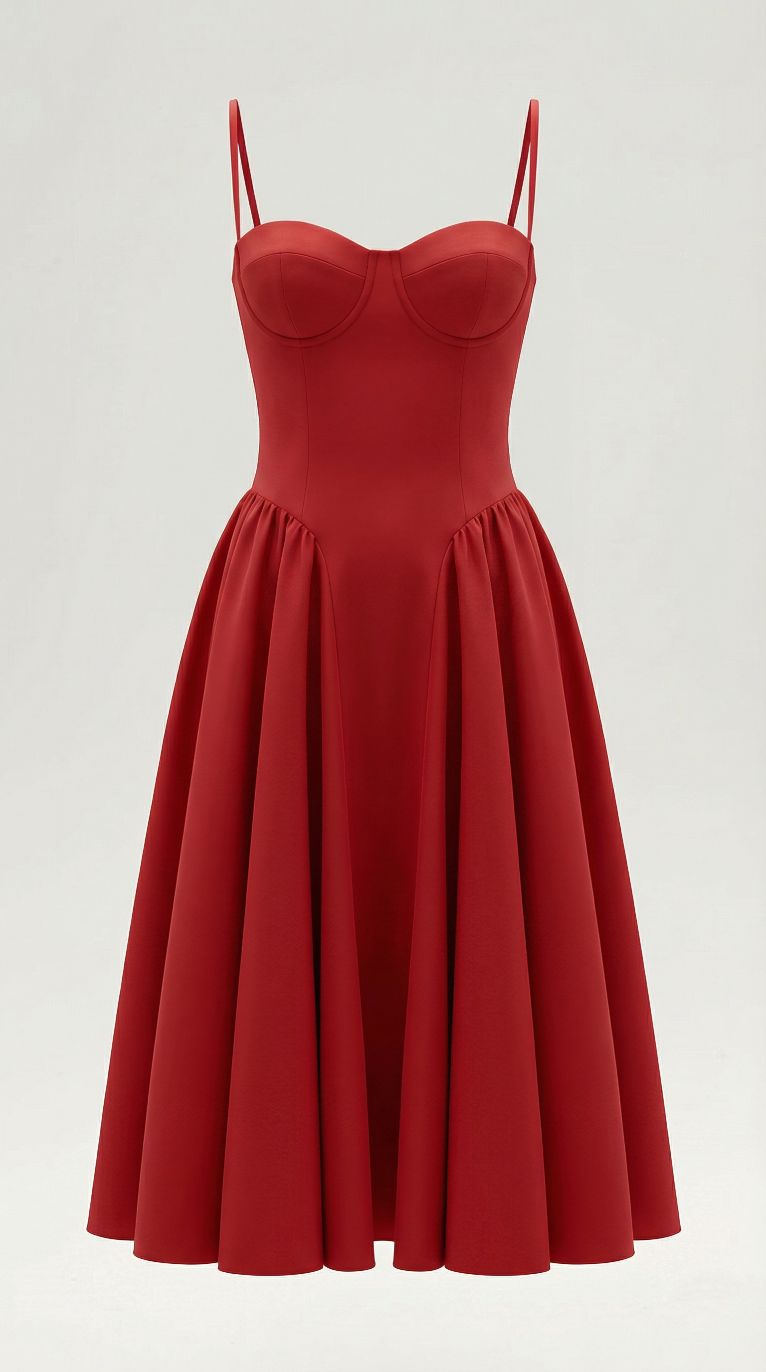 Abito Midi Donna con Corsetto Scollo a Cuore Cottage Core