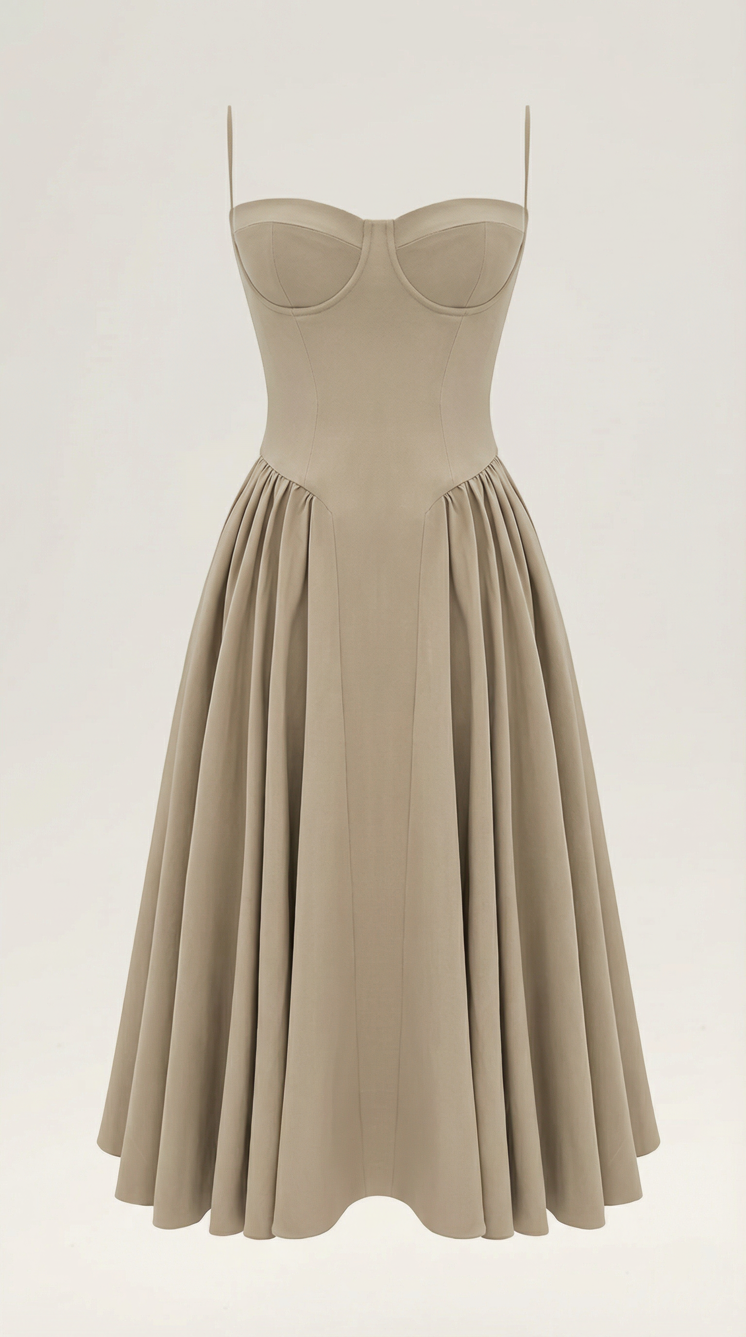 Abito Midi Donna con Corsetto Scollo a Cuore Cottage Core