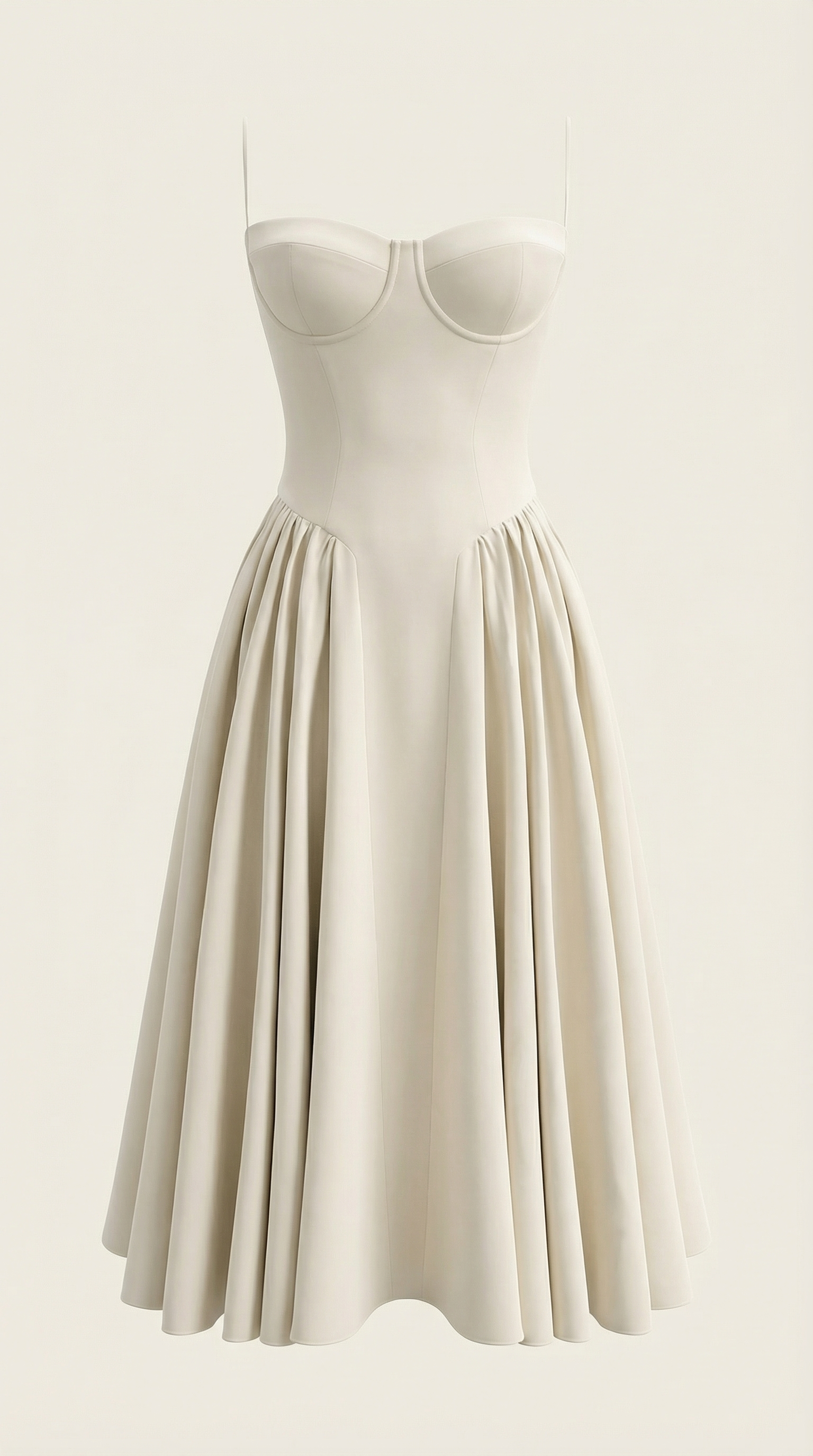 Abito Midi Donna con Corsetto Scollo a Cuore Cottage Core