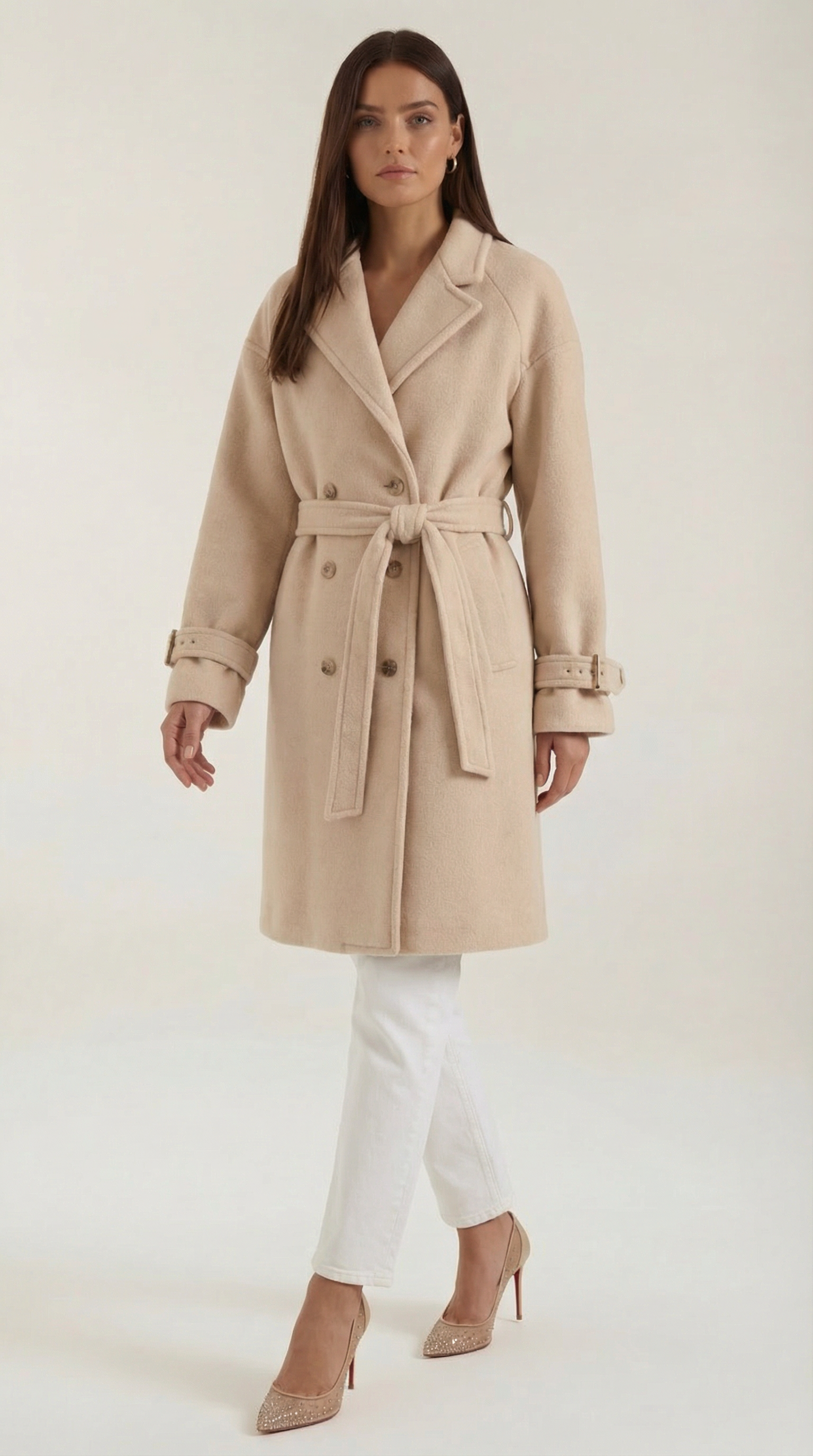 Aurazio Giacca Trench Elegante di Pile da Donna