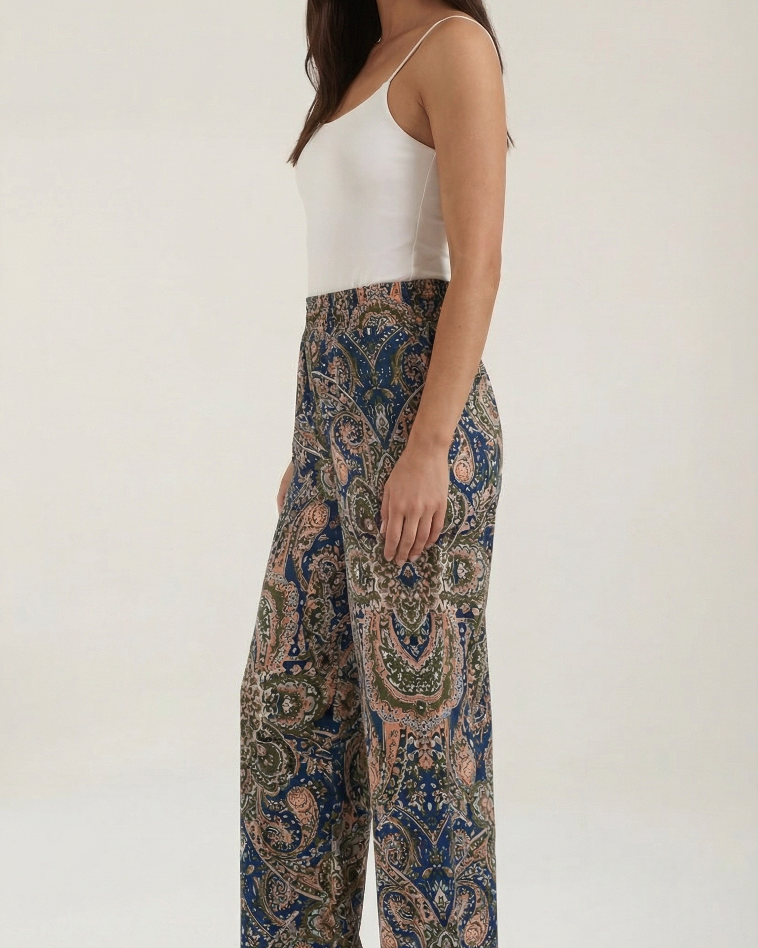 Aurazio Pantaloni Paisley da Donna