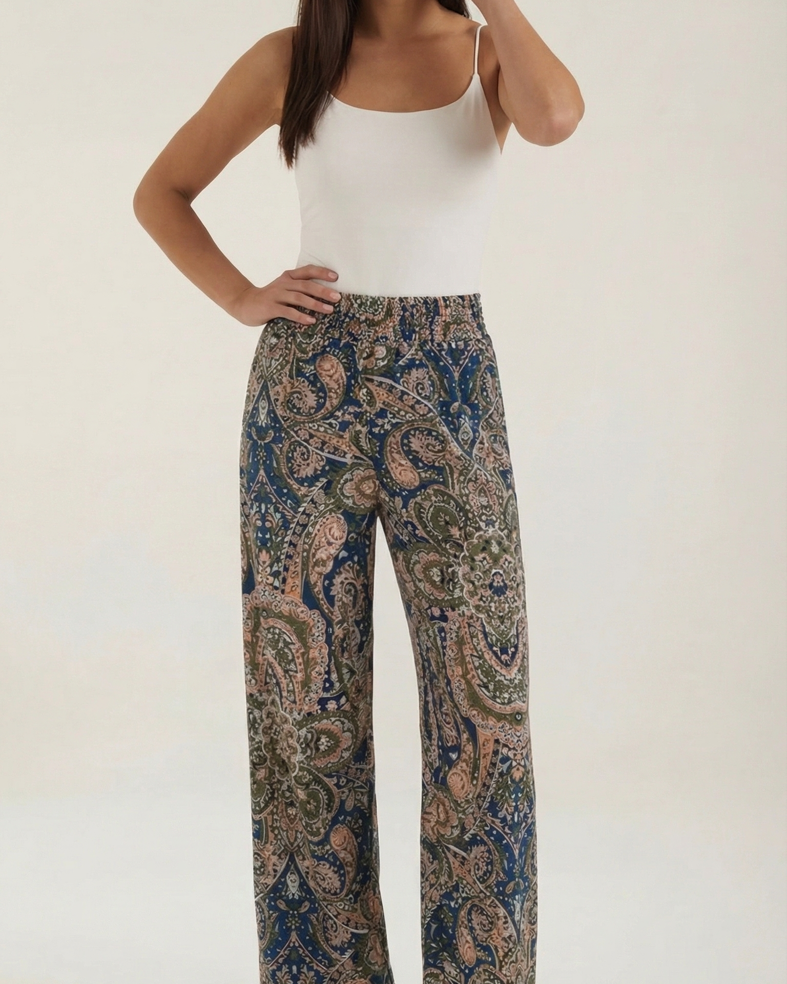 Aurazio Pantaloni Paisley da Donna