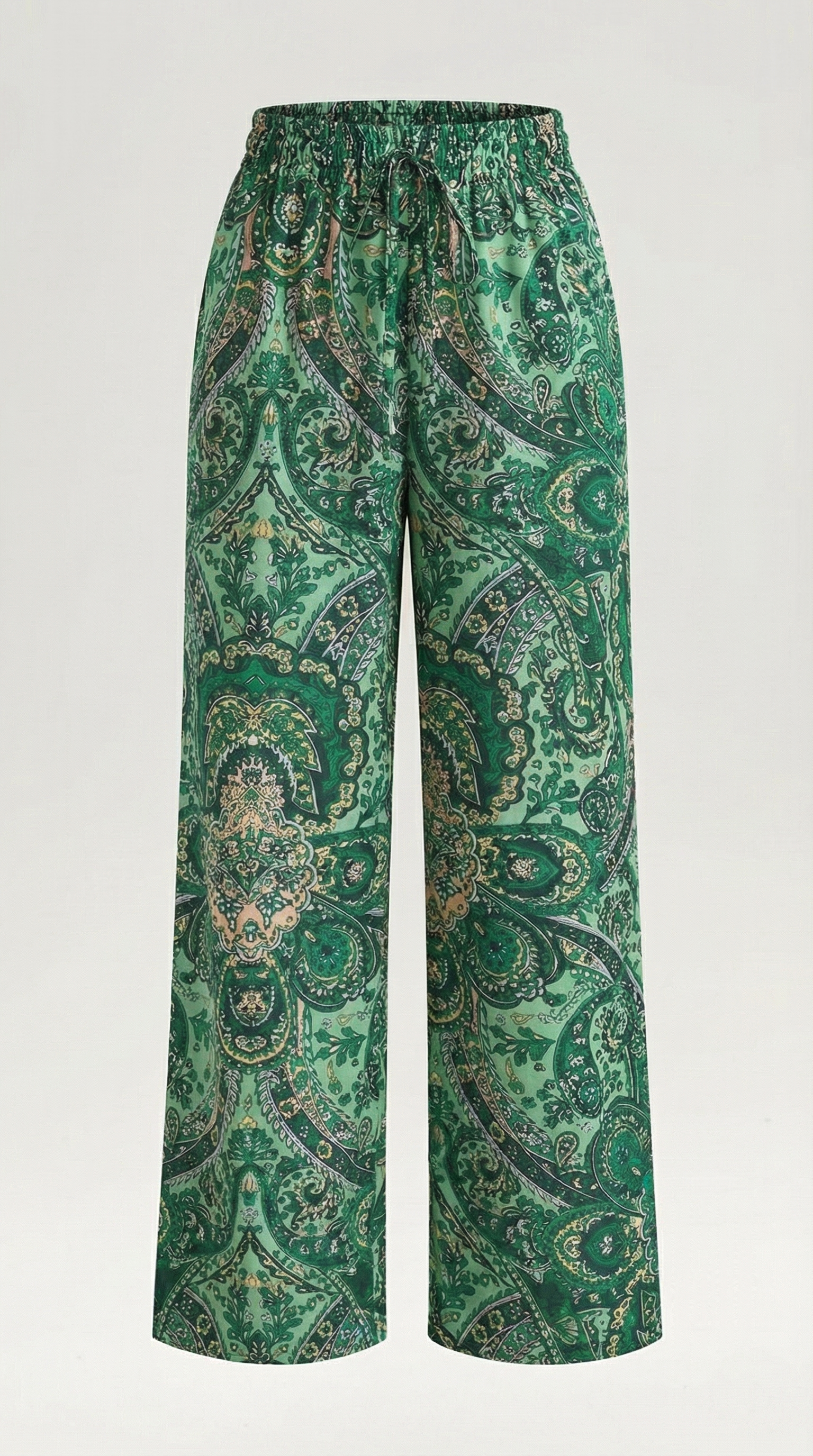 Pantaloni Donna Paisley a Gamba Ampia Bohémien Fluidi