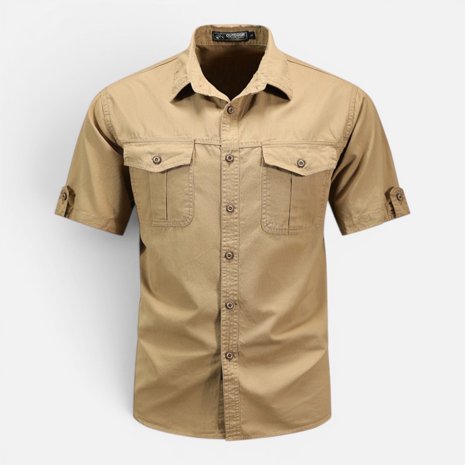 Camicia Safari Uomo Manica Corta Cotone Leggera con Tasche