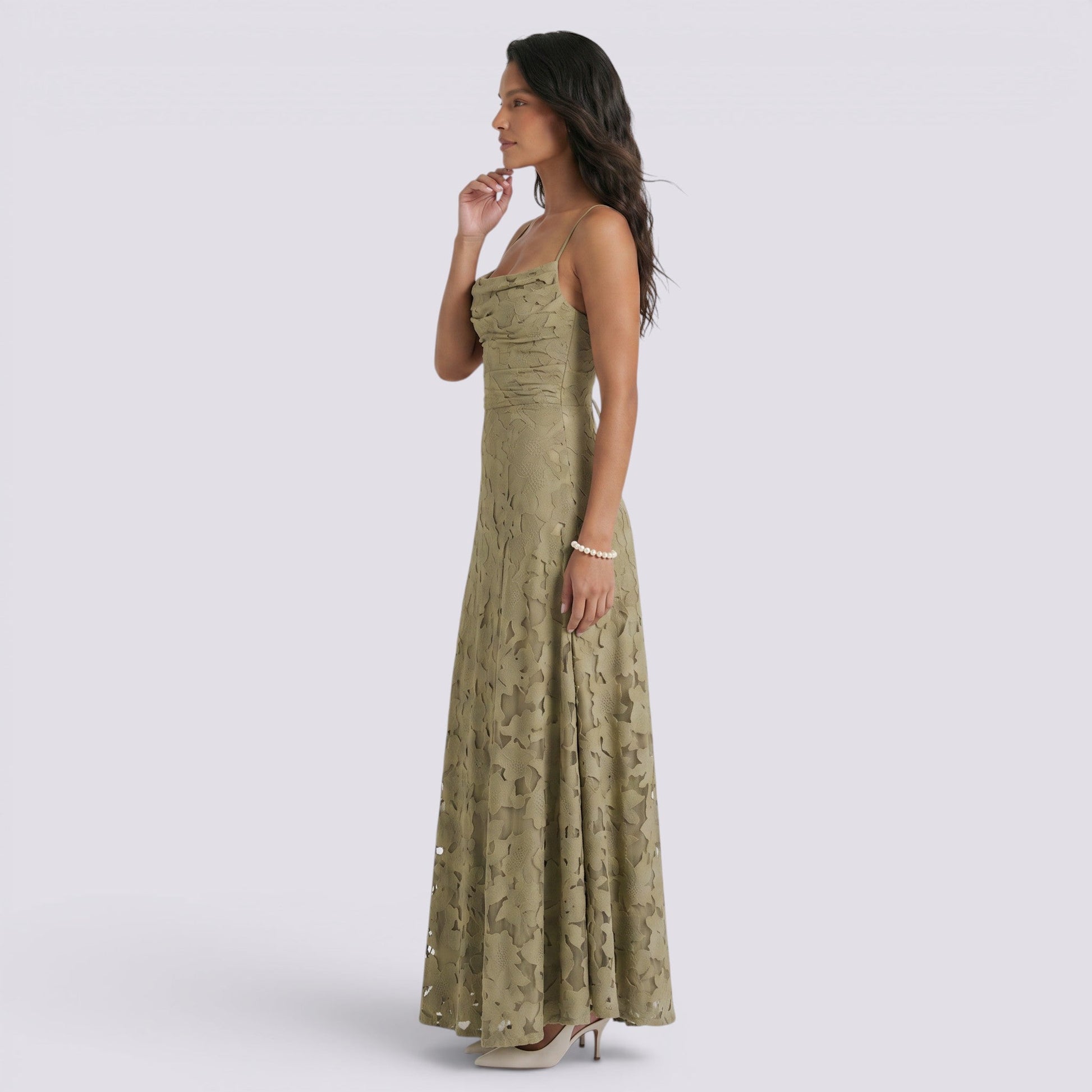 Abito Lungo Donna da Cerimonia Schiena Aperta Elegante