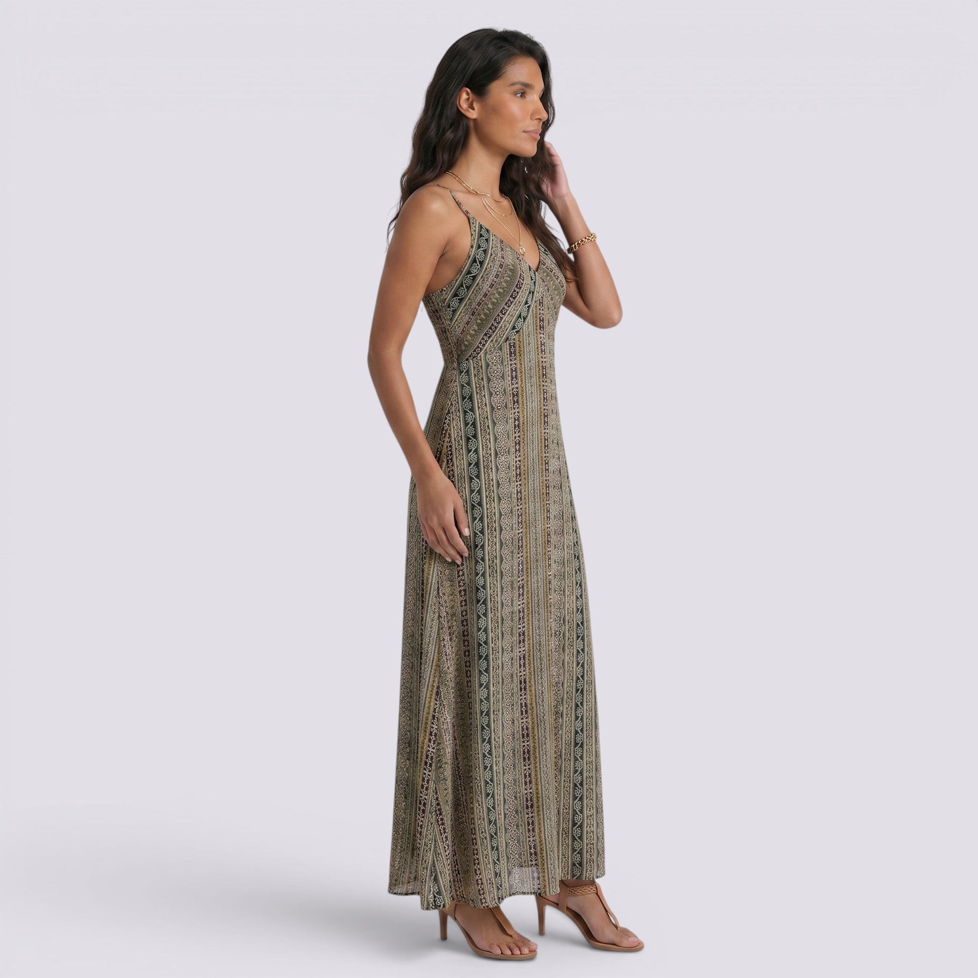 Abito Lungo Donna Maxi Boho Estivo Schiena Aperta