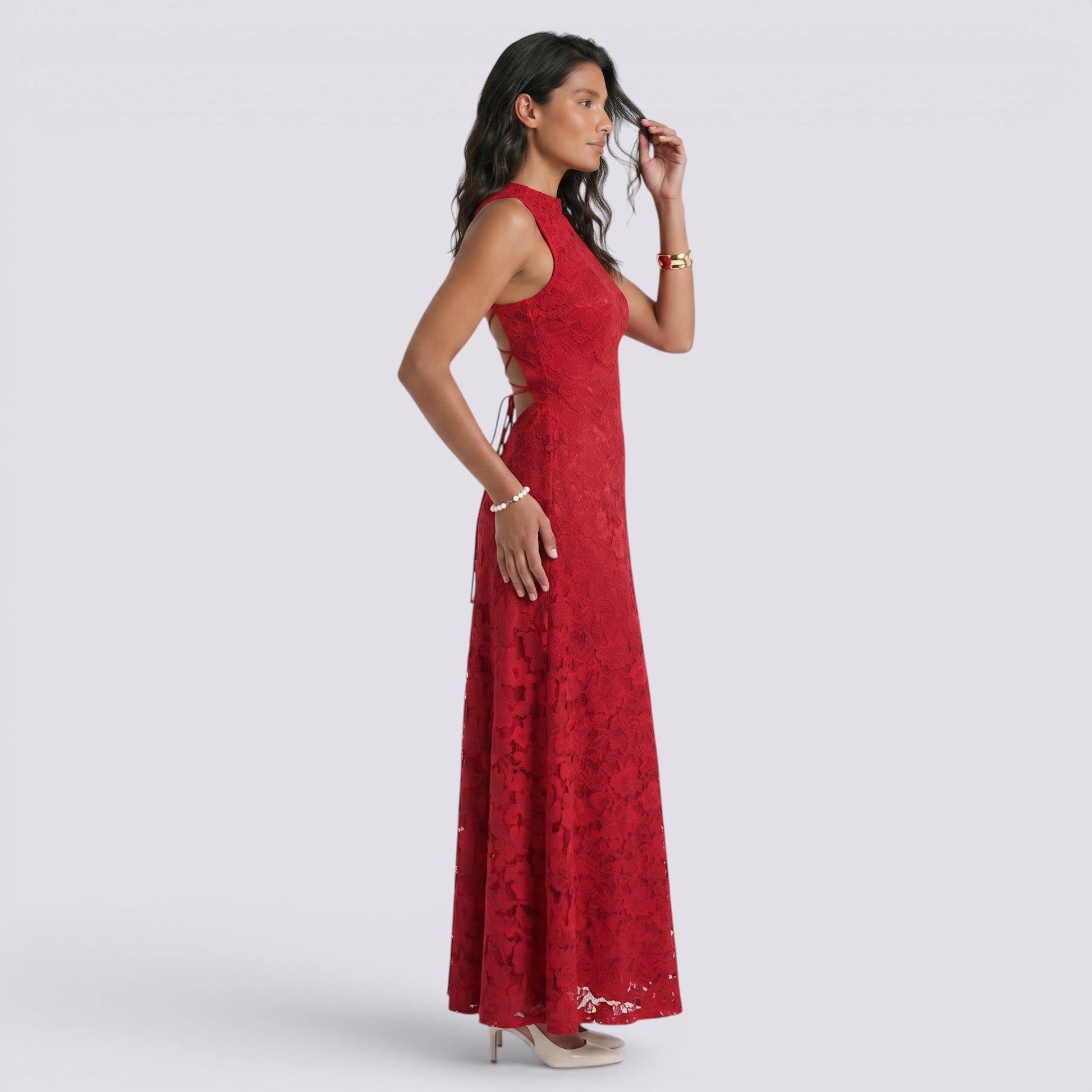 Abito Lungo Donna da Cerimonia Schiena Aperta Elegante