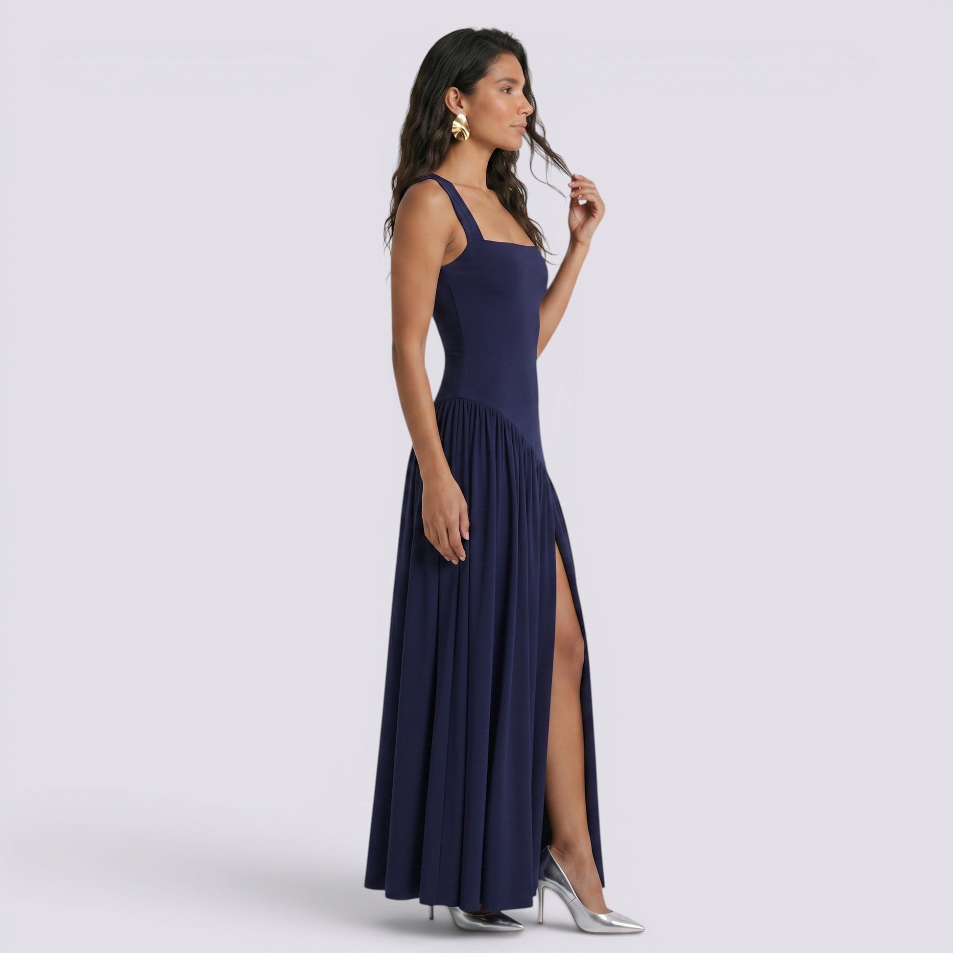 Abito Lungo Donna da Cerimonia Aderente Smanicato Elegante