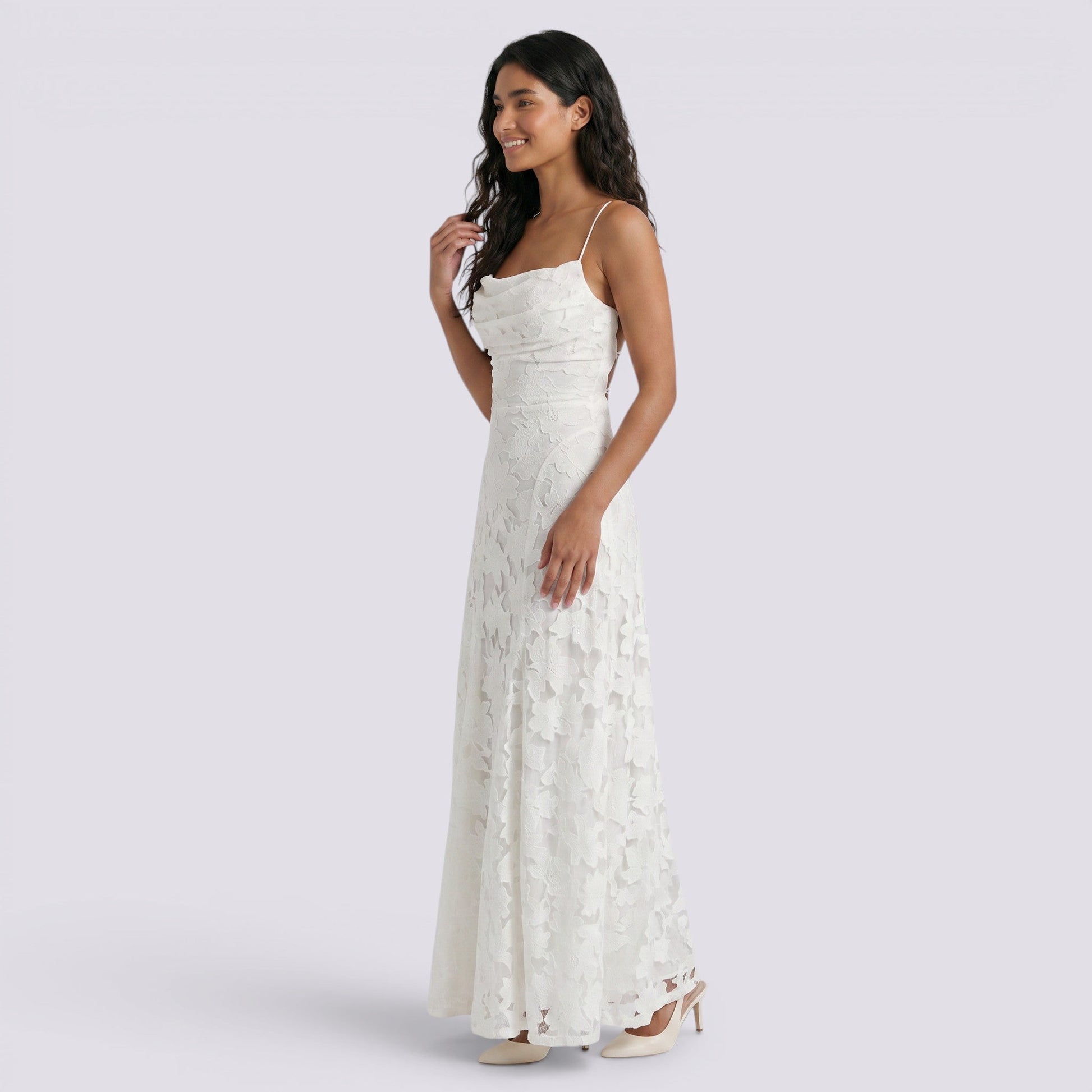 Abito Lungo Donna da Cerimonia Schiena Aperta Elegante