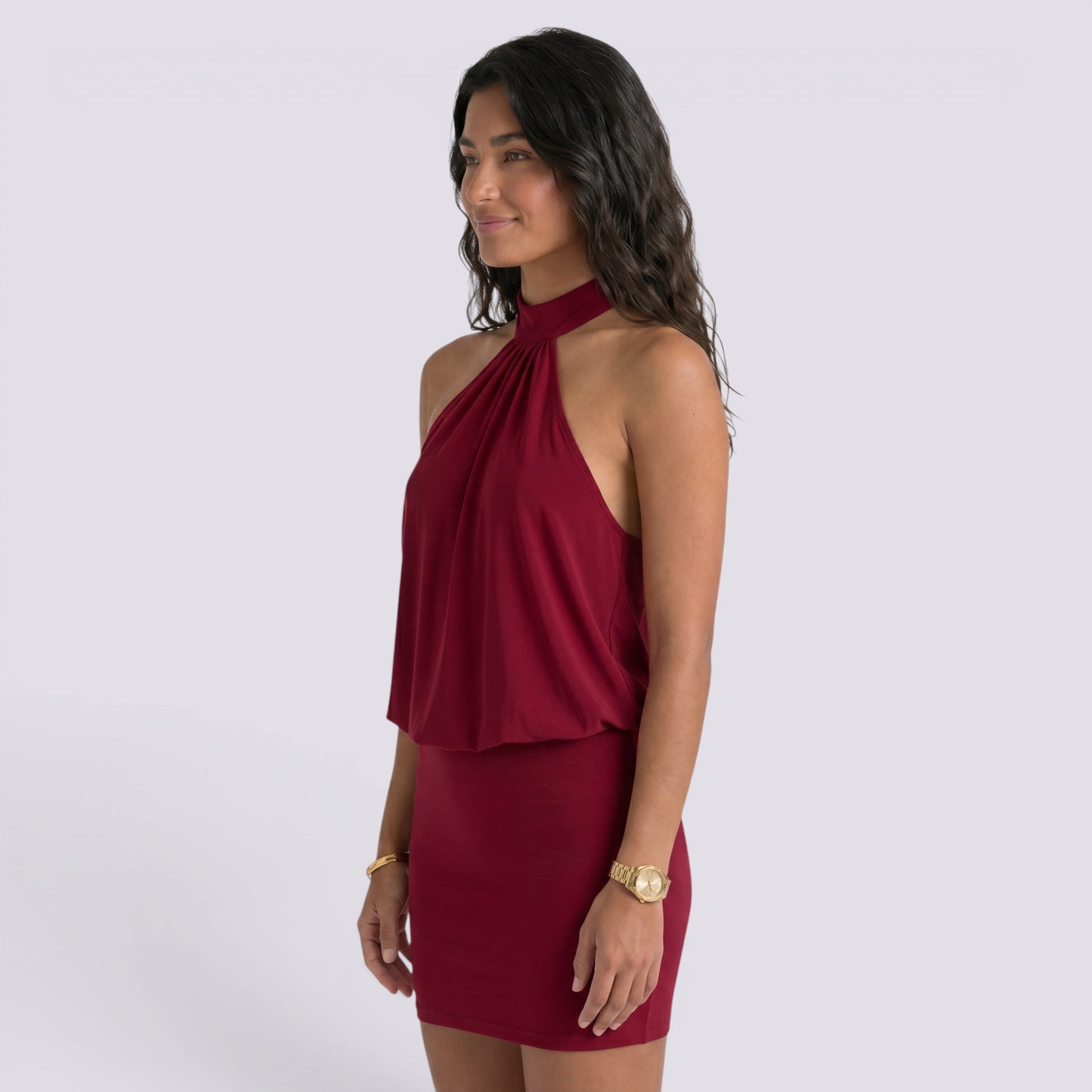 Abito Corto Donna Halter Estivo Schiena Aperta Elegante