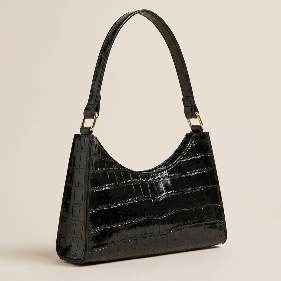 Borsa Donna a Spalla Effetto Cocco Chiusura con Zip