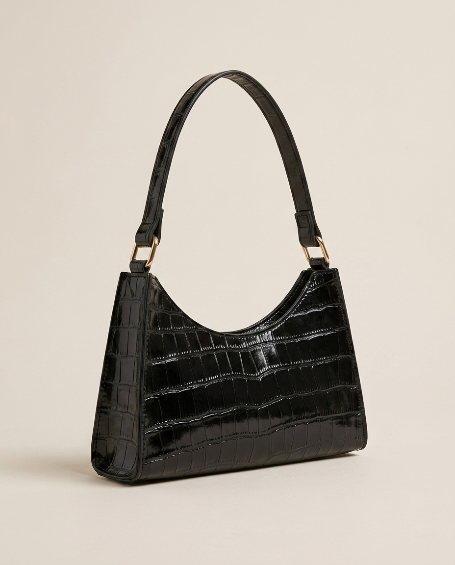 Borsa Donna a Spalla Effetto Cocco Chiusura con Zip