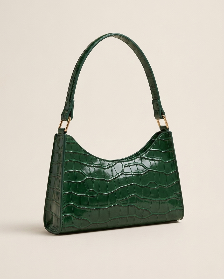 Borsa Donna a Spalla Effetto Cocco Chiusura con Zip