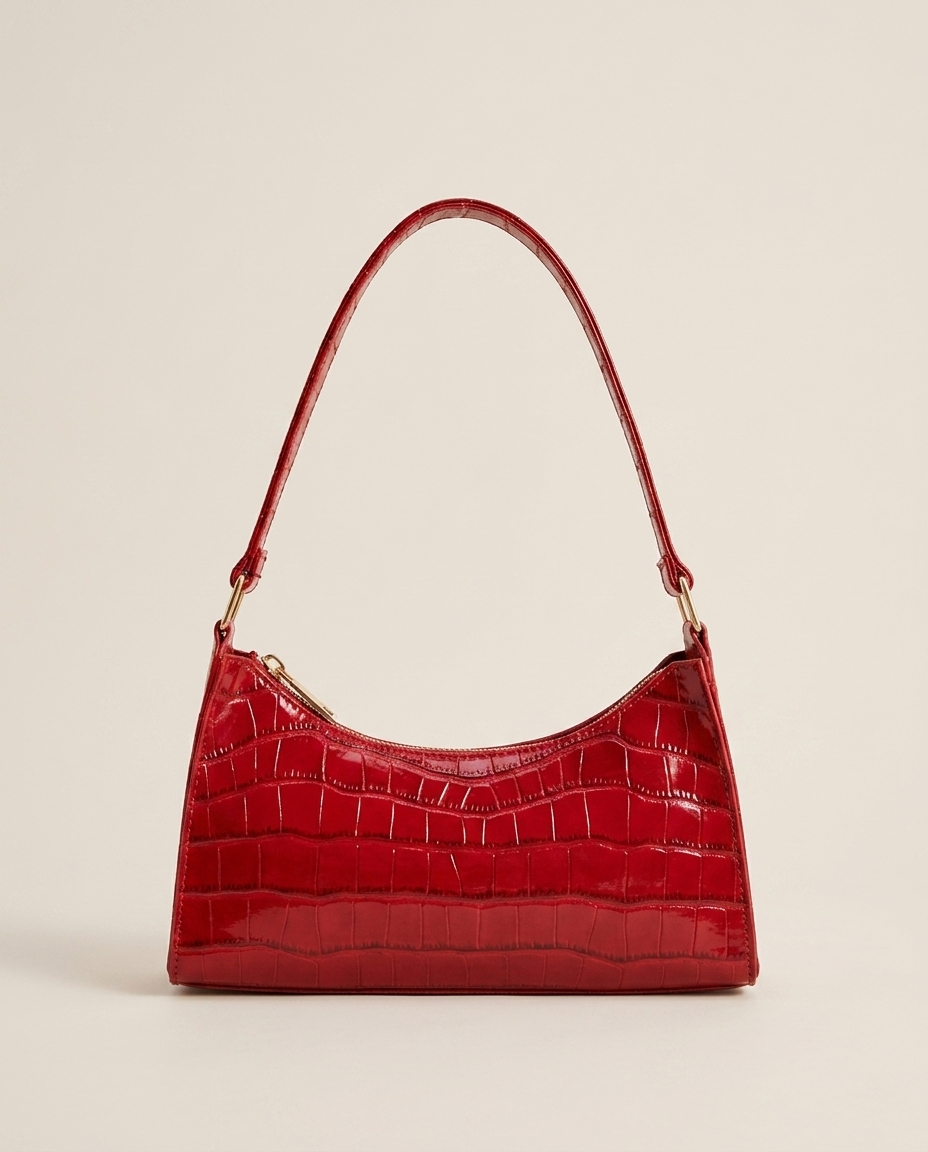 Borsa Donna a Spalla Effetto Cocco Chiusura con Zip