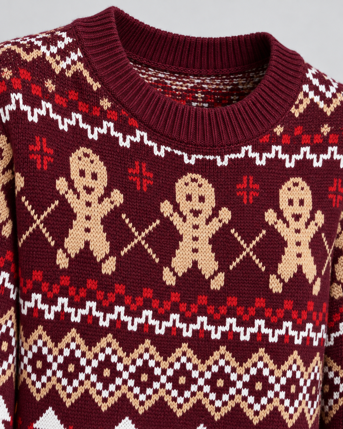 Maglione Natalizio Donna Fair Isle Omini di Pan di Zenzero