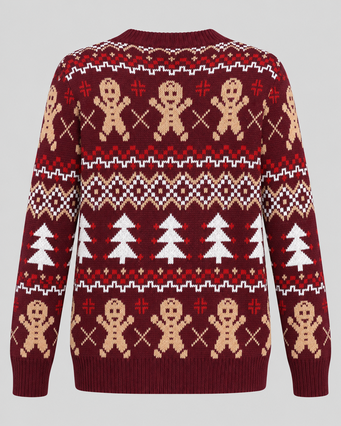 Maglione Natalizio Donna Fair Isle Omini di Pan di Zenzero