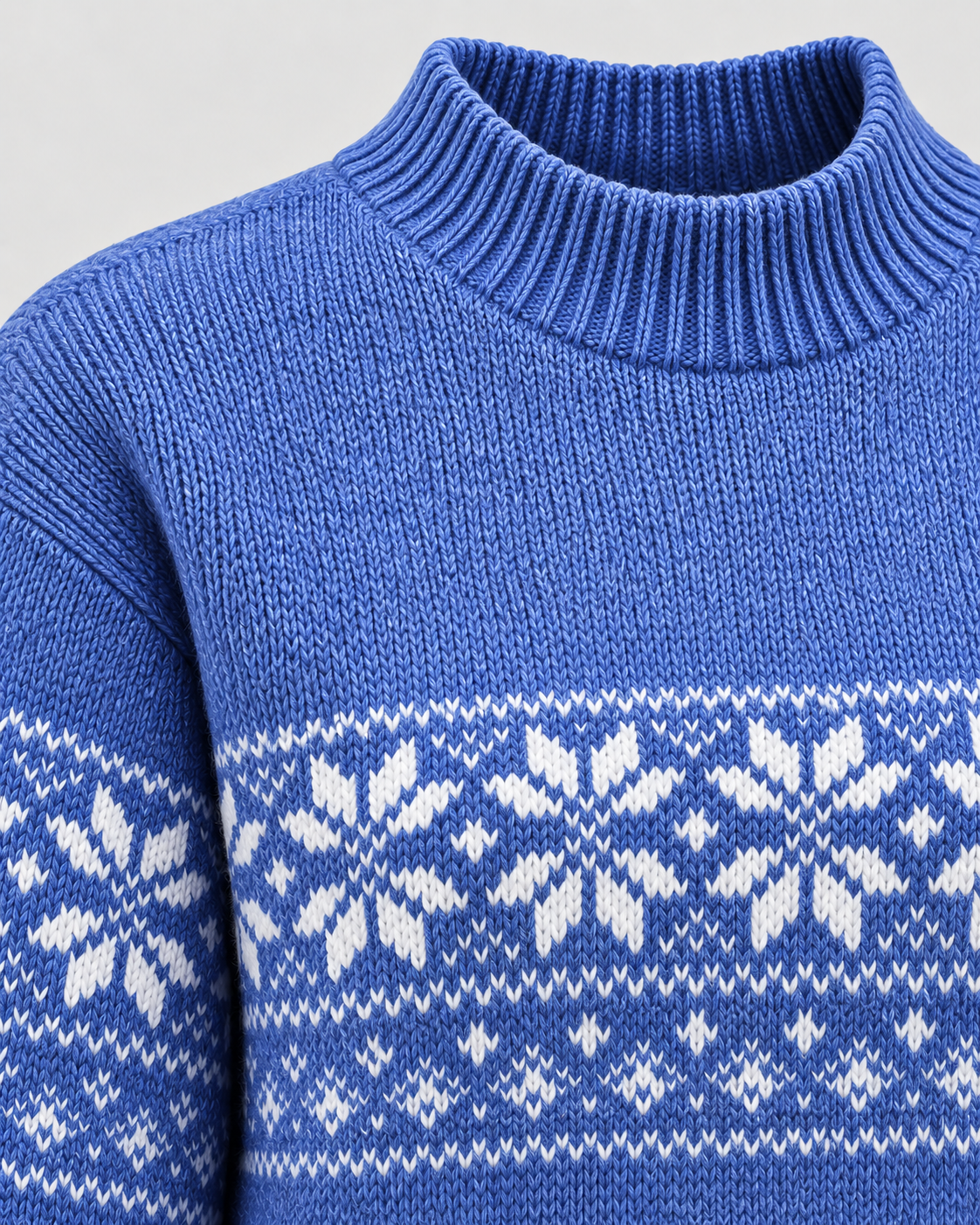 Maglione Natalizio Donna Fair Isle Collo Mock Renne sull'Orlo
