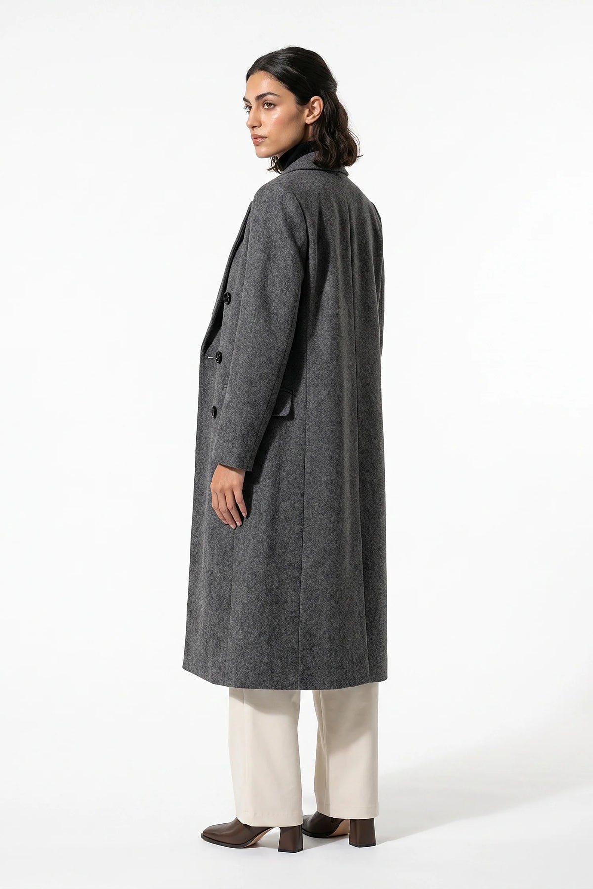 Trench Donna Lungo Doppiopetto Revers a Lancia Invernale Caldo