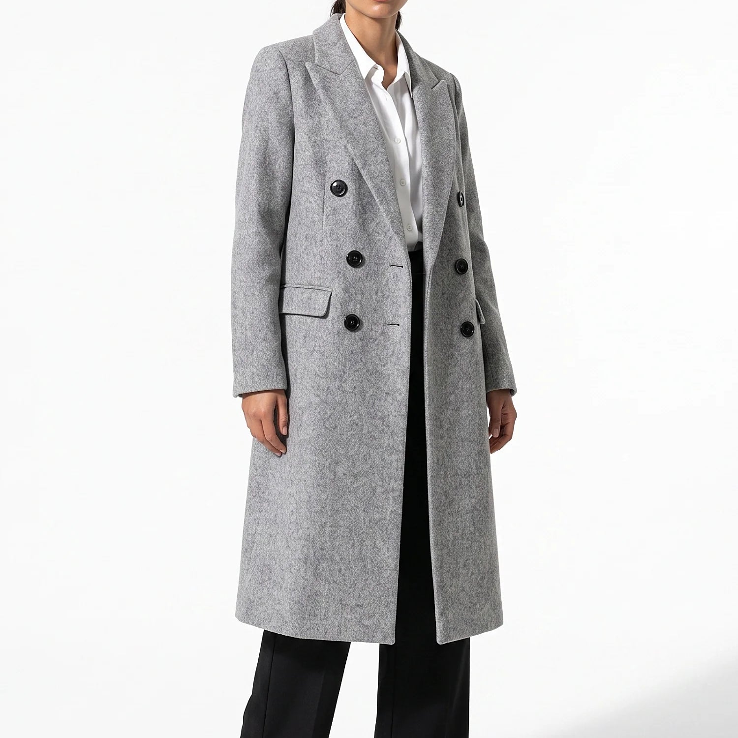 Trench Donna Lungo Doppiopetto Revers a Lancia Invernale Caldo