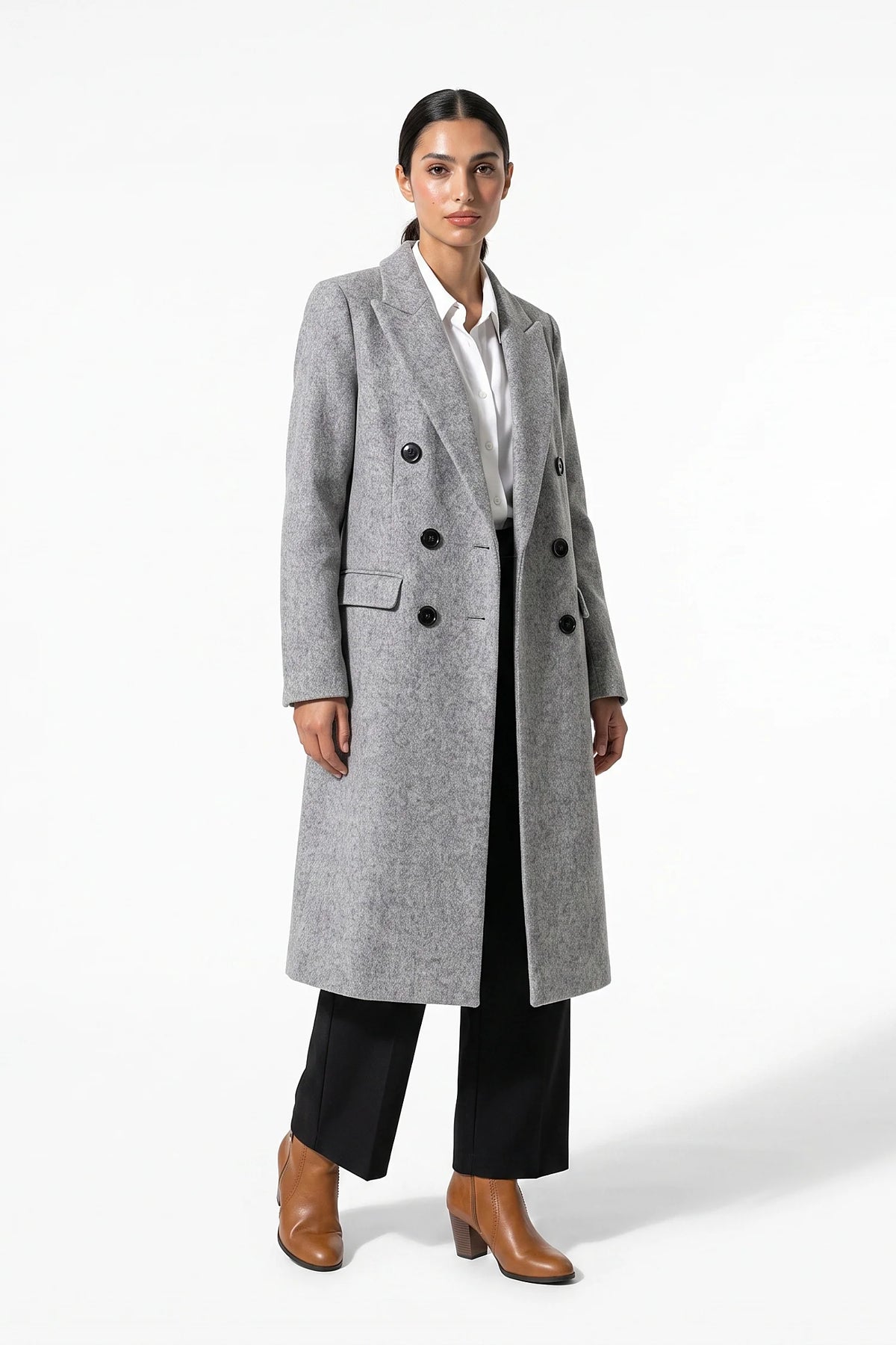 Trench Donna Lungo Doppiopetto Revers a Lancia Invernale Caldo
