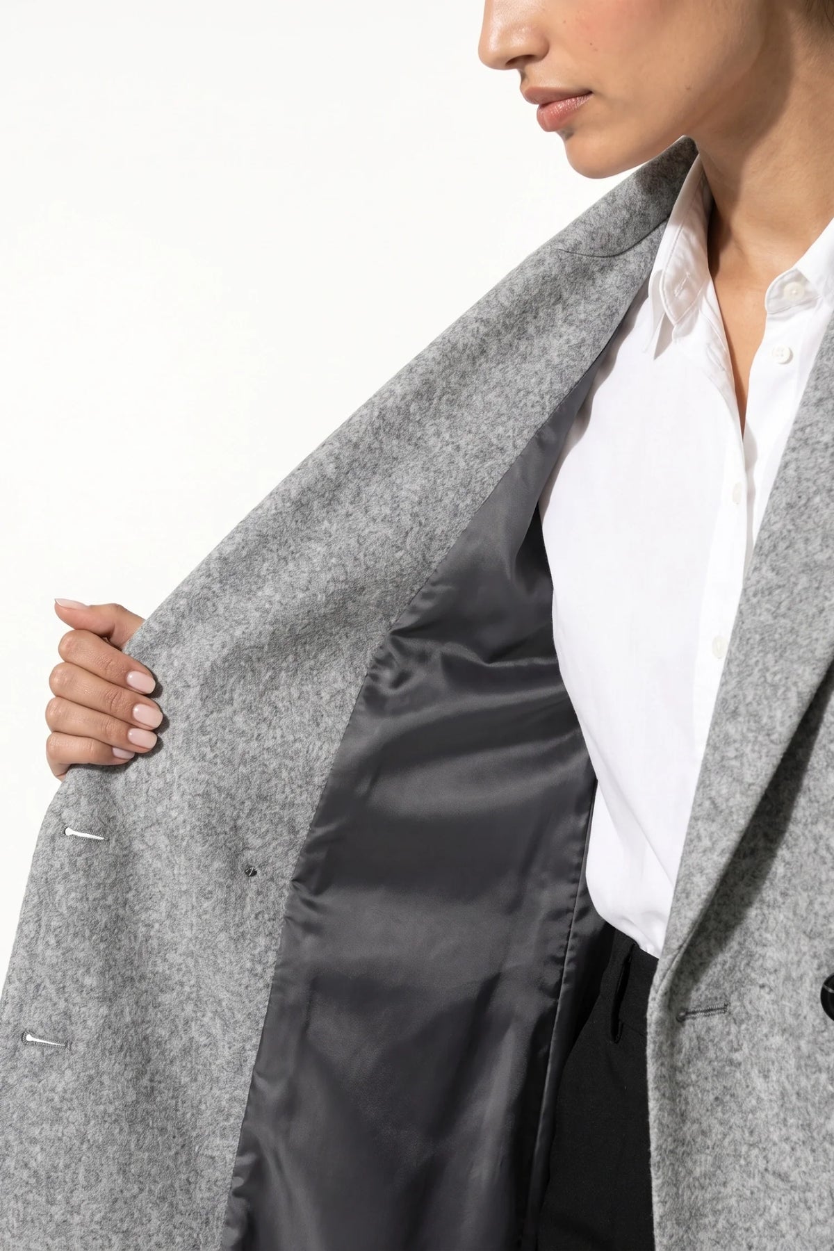 Trench Donna Lungo Doppiopetto Revers a Lancia Invernale Caldo