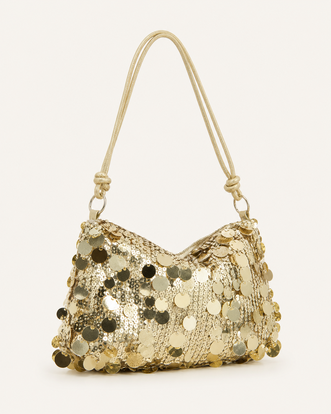 Borsa Donna a Spalla con Paillettes Forma Arricciata